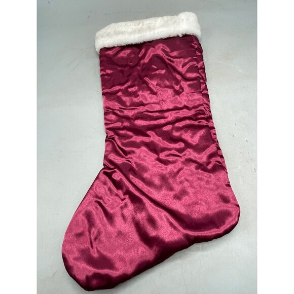 Christmas stocking diamond red white decor 17" READ - Picture 4 of 5